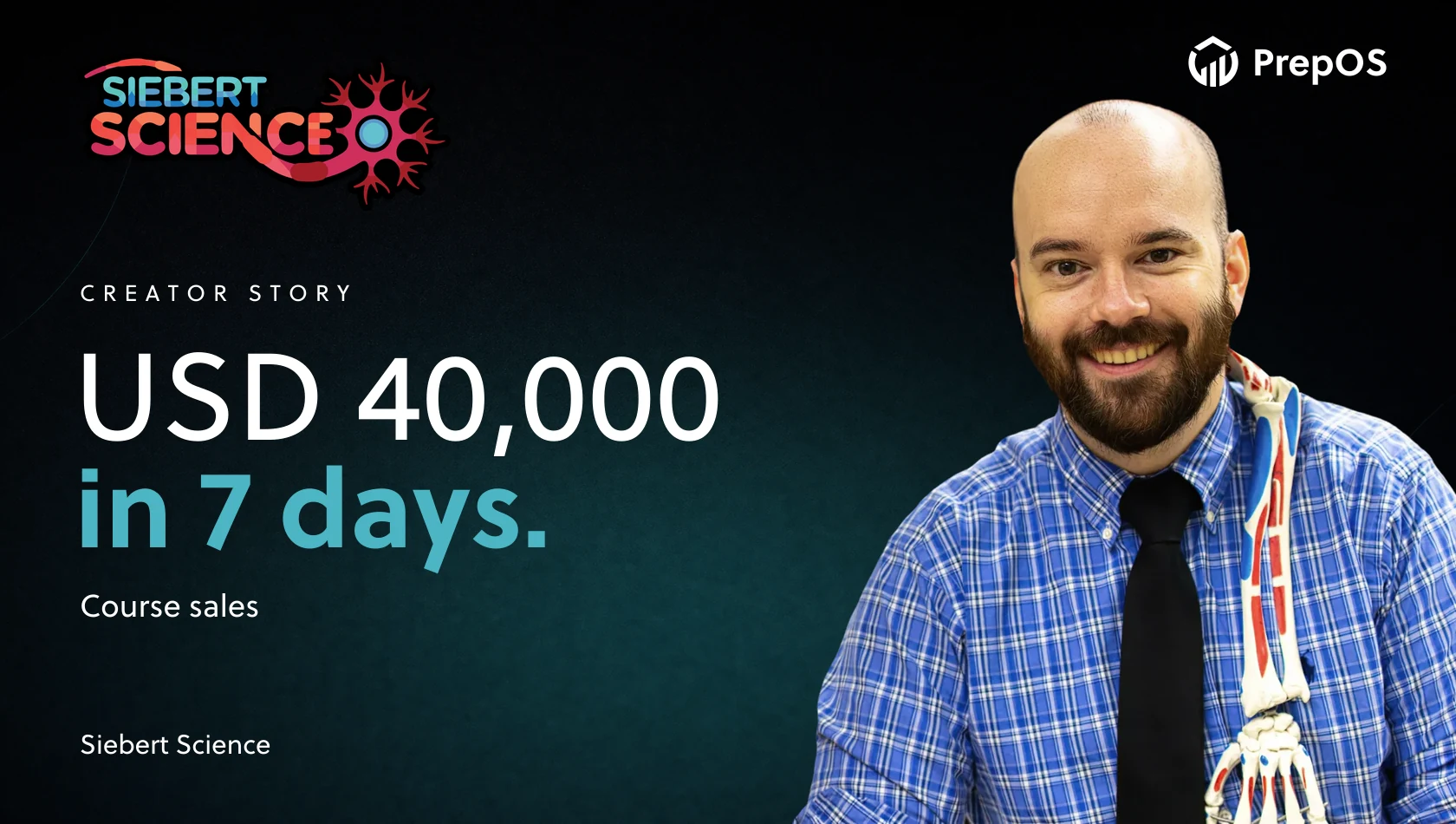Siebert Science customer story: USD 40,000 in course sales in seven days